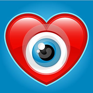 Heart with staring eye