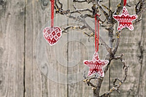 Heart and stars on rustic style