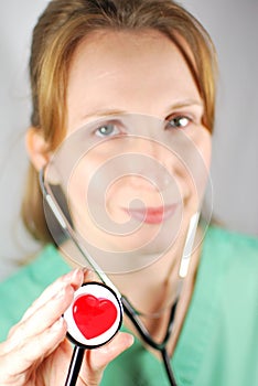 Heart Stethescope with clipping path photo