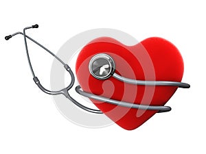 Heart with a stethoscope