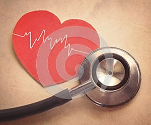 Heart and stethoscope