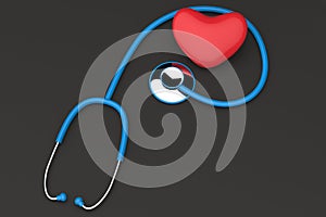 Heart and a stethoscope