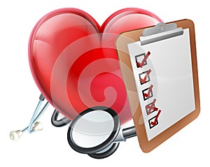 Heart Stethoscope Clipboard Medical Concept