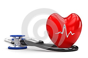 Heart stethoscope. Stethoscope pulse