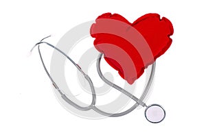 Heart and a stethoscpe