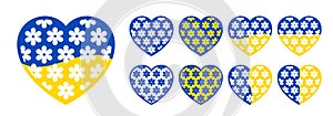 Heart sticker with flower pattern