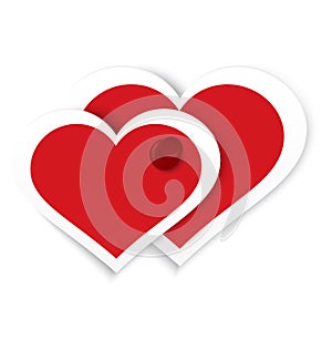 Heart stickers push pinned vector