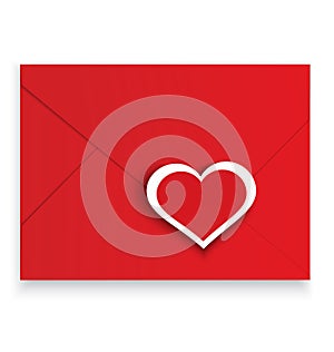 Heart stickers red envelope vector