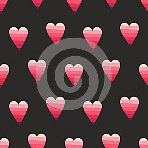 heart stripes vector seamless pattern