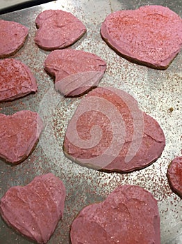 Heart Sugar Cookies Valentine`s Day