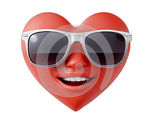 A heart with sunglasses and a smiling face
