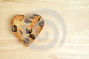 Heart sweet cookie on wood background