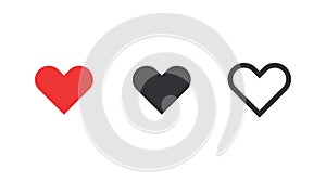 Heart symbol icon set