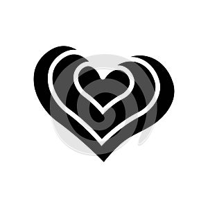 heart symbol love glyph icon vector illustration