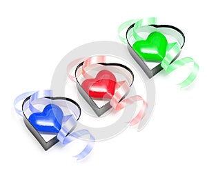 Heart Symbols in Gift Boxes