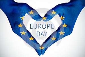 Heart and text europe day