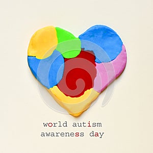 Heart and text world autism awareness day
