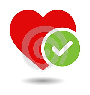 Heart and tick icon