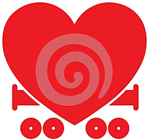 Heart Train vector illustration