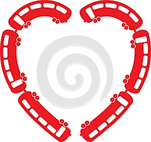 Heart Train vector illustration