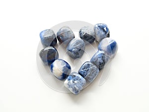 Heart of Tumbled jasper stones for crystal therapy treatments an