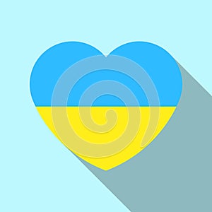 A heart with a Ukrainian flag in the middle.Patriotic mood.