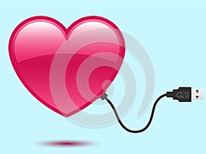Heart with USB plug
