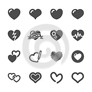 Heart and valentine day icon set, vector eps10