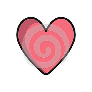Heart valentine day icon vector basic design simple and modern