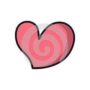 Heart valentine day icon vector basic design simple and modern