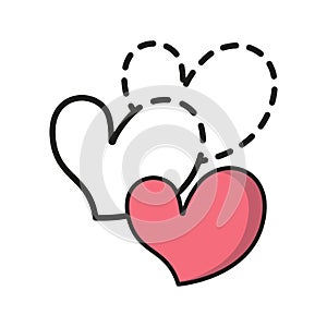 Heart valentine day icon vector basic design simple and modern
