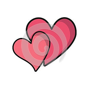 Heart valentine day icon vector basic design simple and modern