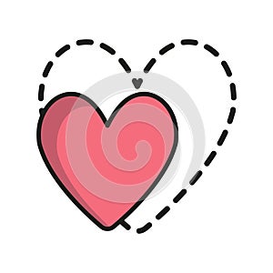 Heart valentine day icon vector basic design simple and modern