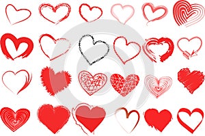 Heart valentine icon set