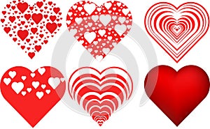 Heart valentine icon set