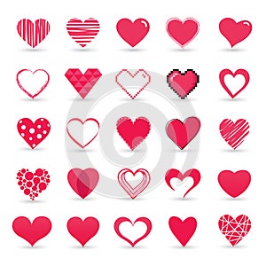 Corazón Día de San Valentín conjunto compuesto por iconos 