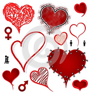 Heart valentine icon set vector illustration