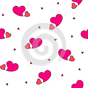 Heart for Valentines day. Seamless pattern