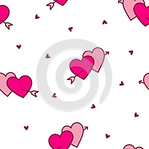 Heart for Valentines day. Seamless pattern