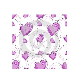 Heart vector background. Romantic seamless pattern for holiday party, textile, packaging, website.