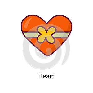 Heart vector Fill outline Icon Design illustration. Holiday Symbol on White background EPS 10 File