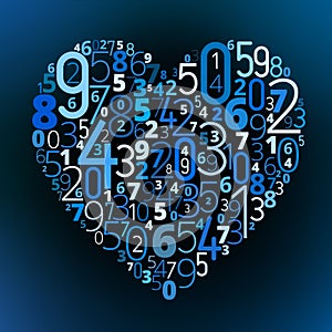 Heart vector font from numbers