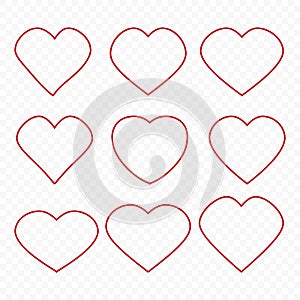 Heart vector icon. Concept of love. Set Set of hearts. Vector design abstract illustration