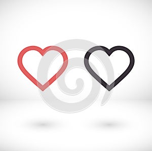 Heart vector icon. Outline love vector icon signs isolated on a background. vector icon Gray black graphic shape line art for