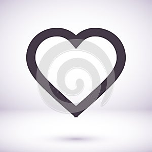 Heart vector icon. Outline love vector icon signs isolated on a background. vector icon Gray black graphic shape line art for