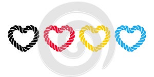 heart vector valentine icon rope lasso logo symbol cartoon character doodle rgb illustration symbol isolated