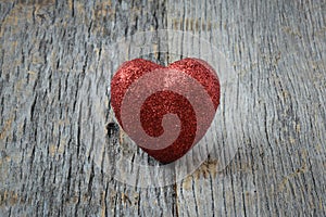 Heart on Vintage Wood Background