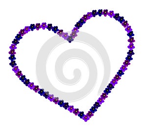 Heart with violet flowers