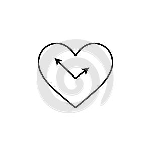 heart wall clock icon. Element of Valentine\'s Day icon for mobile concept and web apps. Detailed heart wall clock icon can be use