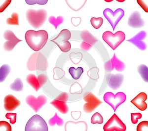 Heart watercolor seamless pattern